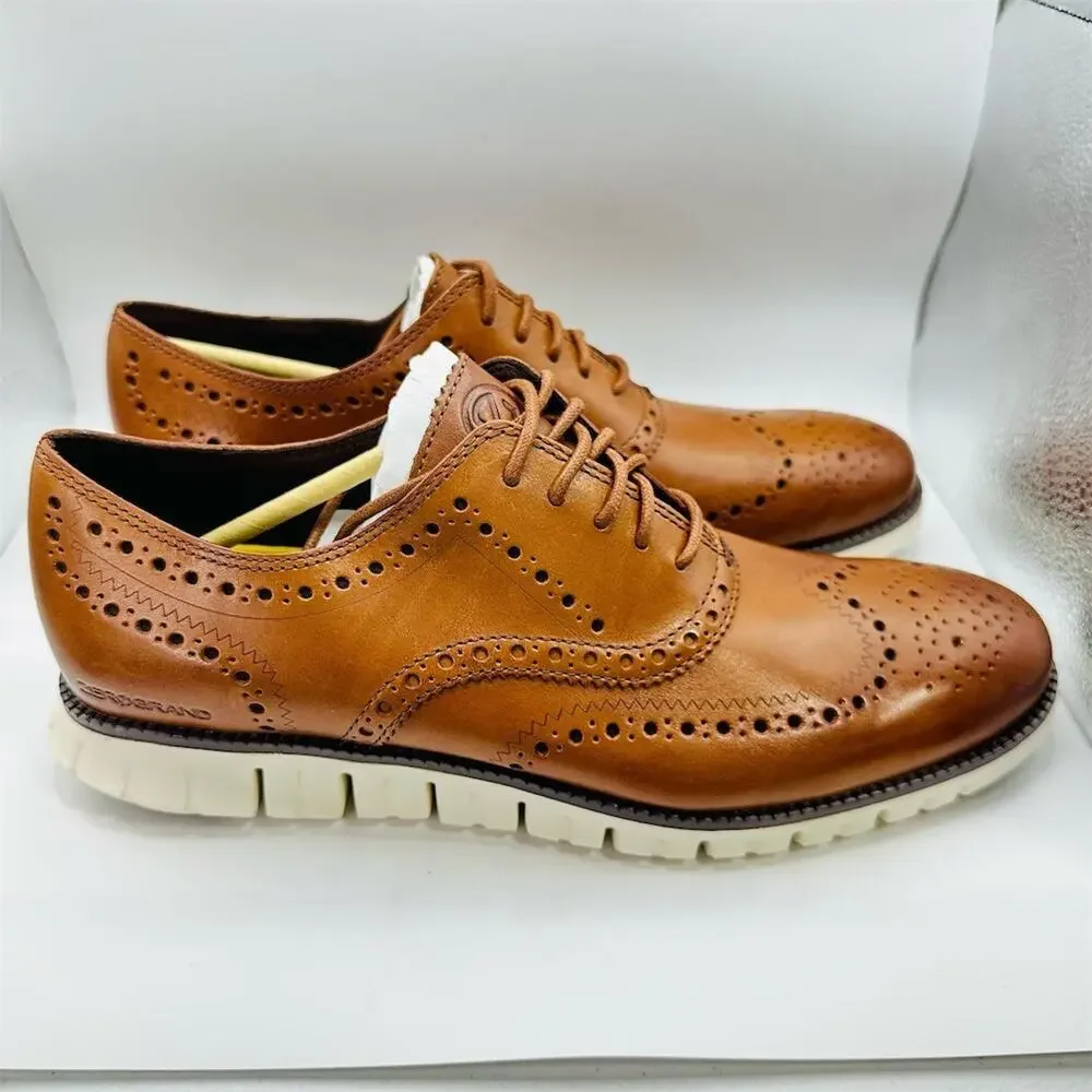 Cole Haan ZERØGRAND Wingtip Oxford Men's Dress Shoes Brown Size 11.5 M